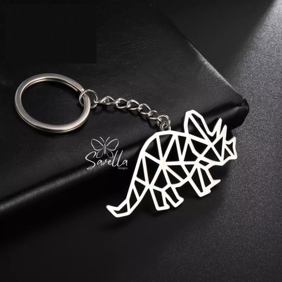 Stainless Steel Dinosaur Keychains - Picture 5 of 5